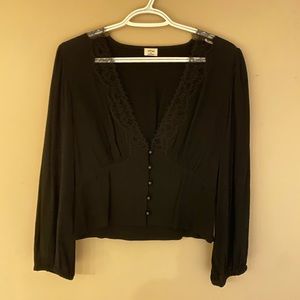 Size M Wilfred Lace Blouse - Black